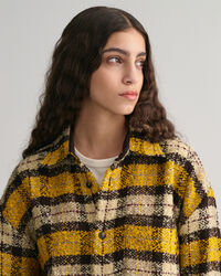 Oversized Boucl&eacute; geruit hemd