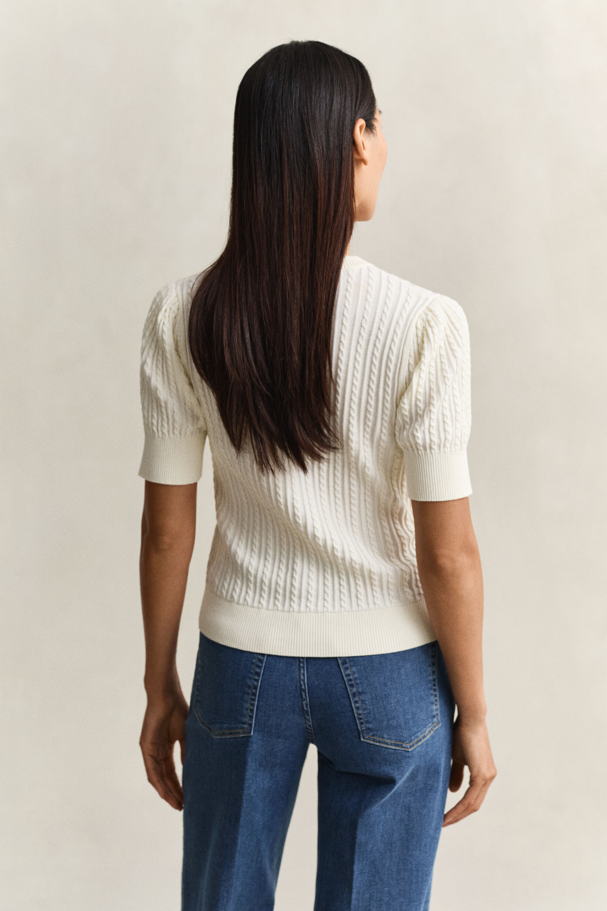 Cardigan en maille torsadée de coton