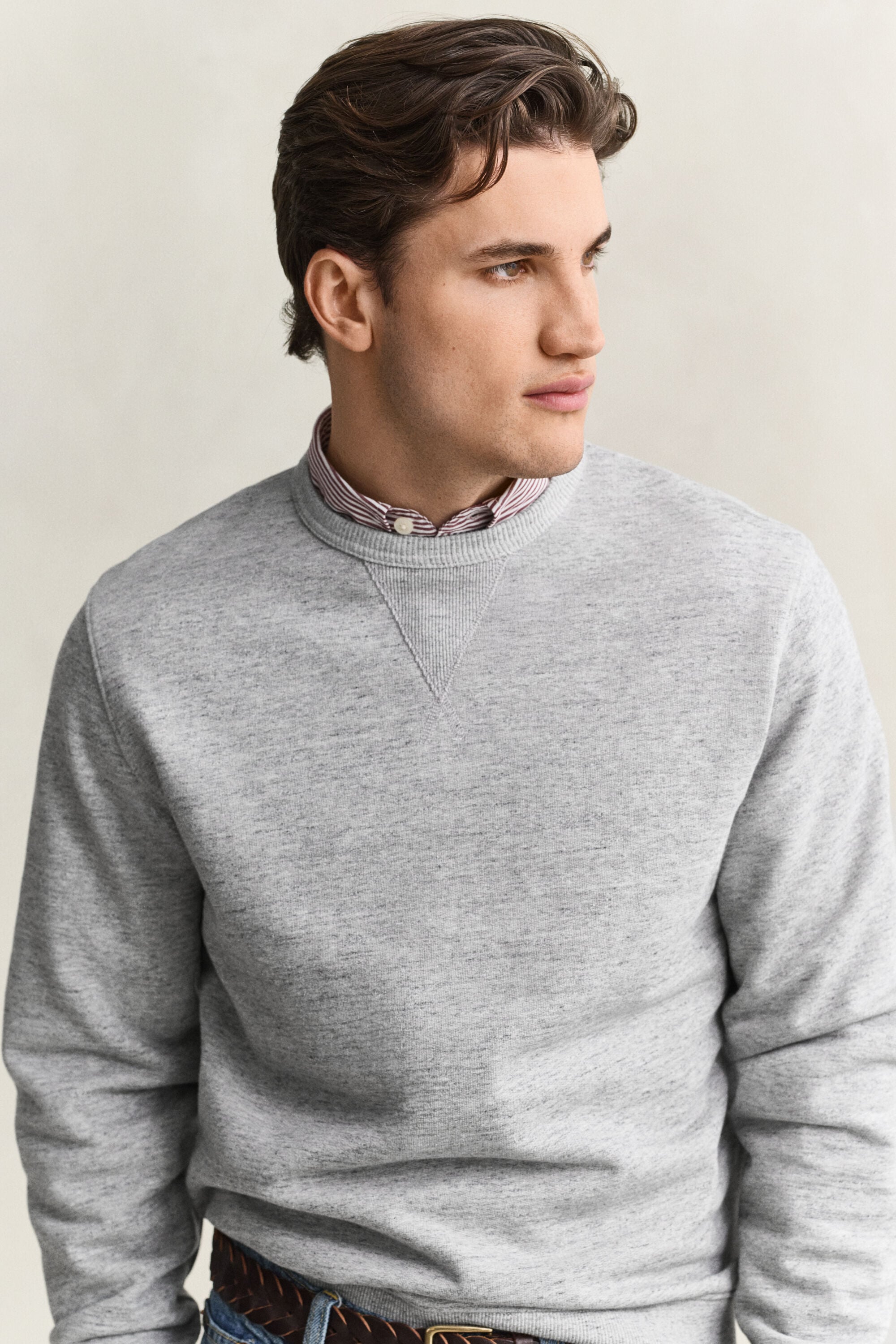 Sweat-shirt col rond chiné