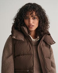 Doudoune sans manches mi-longue en duvet