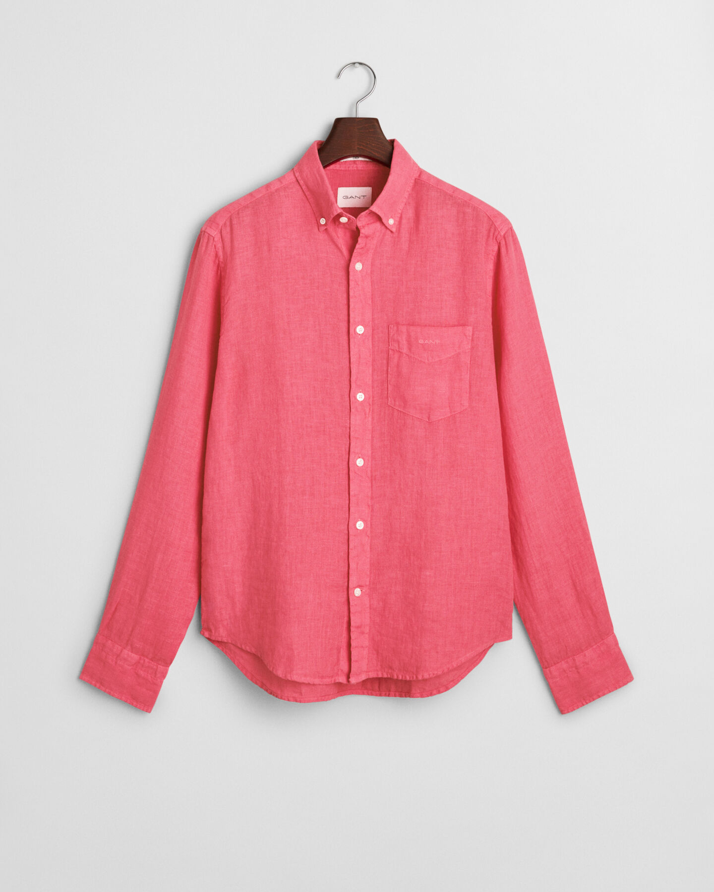 Chemise regular fit en lin teint en pièce