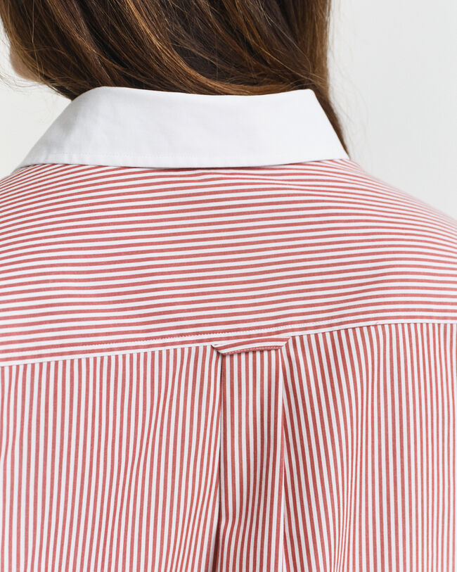 Chemise ultra-ample à rayures avec col contrastant