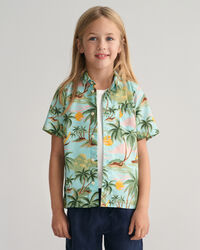 Chemise en coton &agrave; manches courtes Palm Print Kids