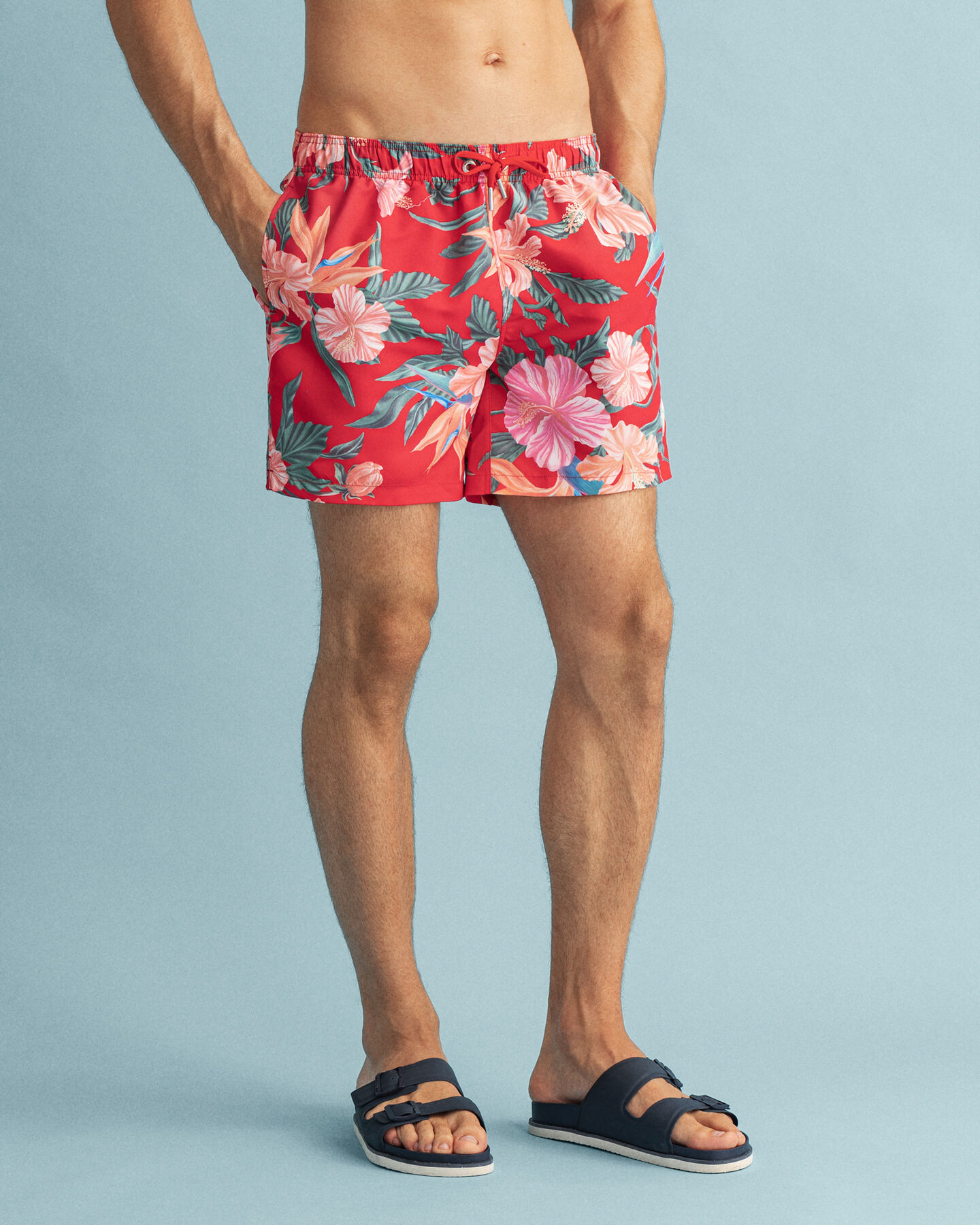 Classic Fit zwemshort met tropische print