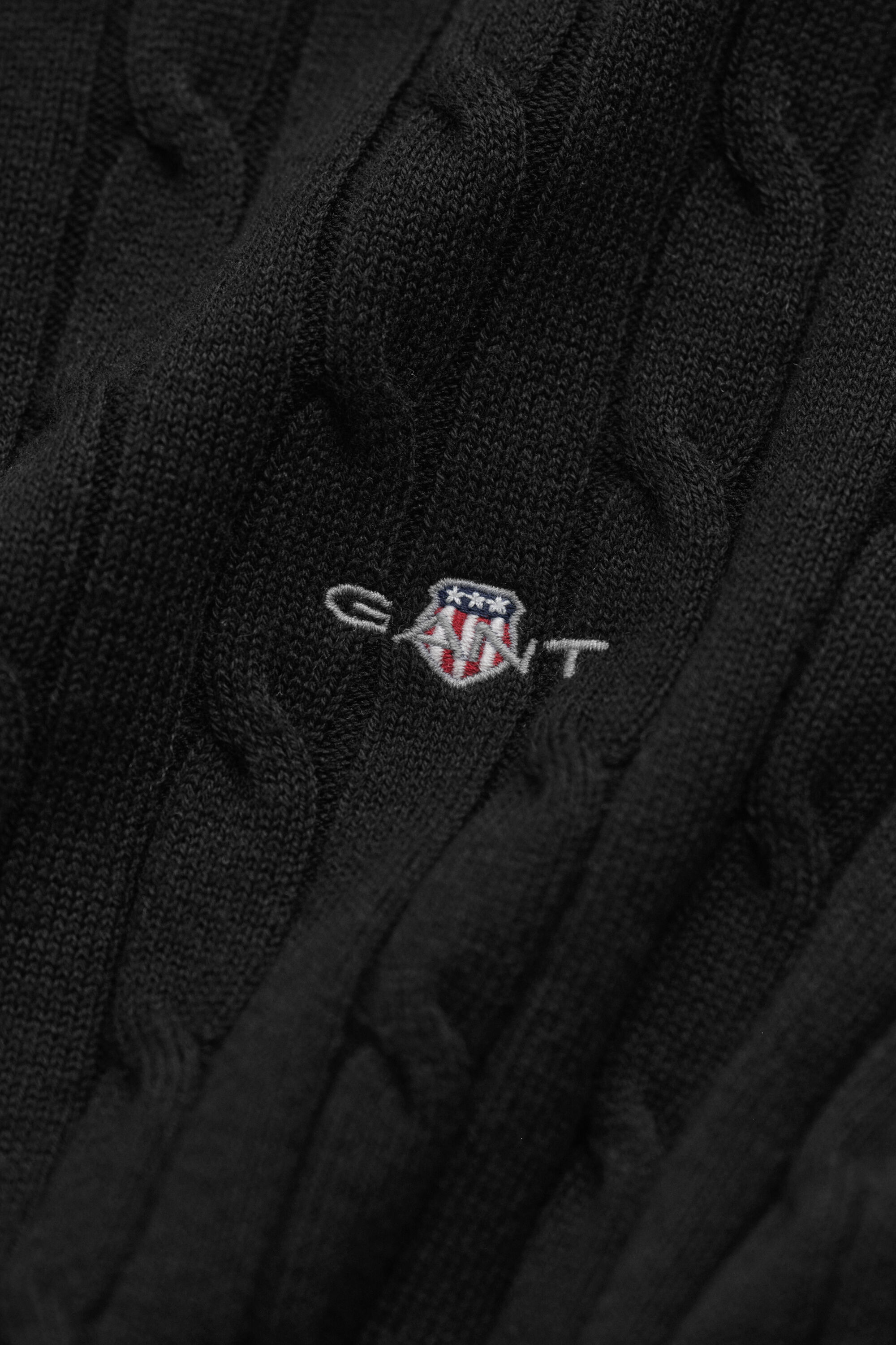 Pull col rond en maille de coton stretch à torsades