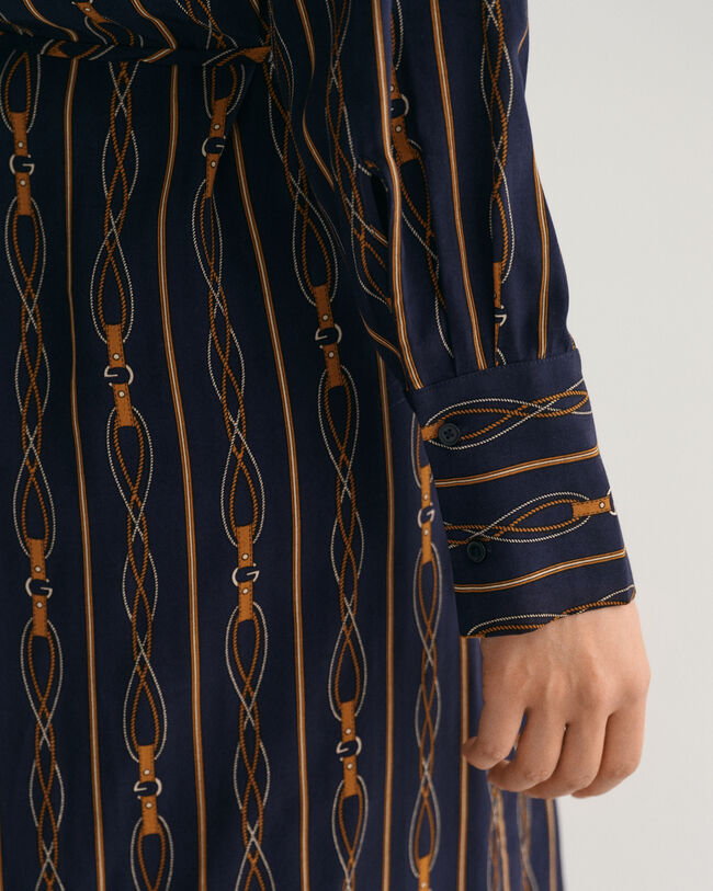 Regular Fit gestreepte wikkeljurk met Rope Print