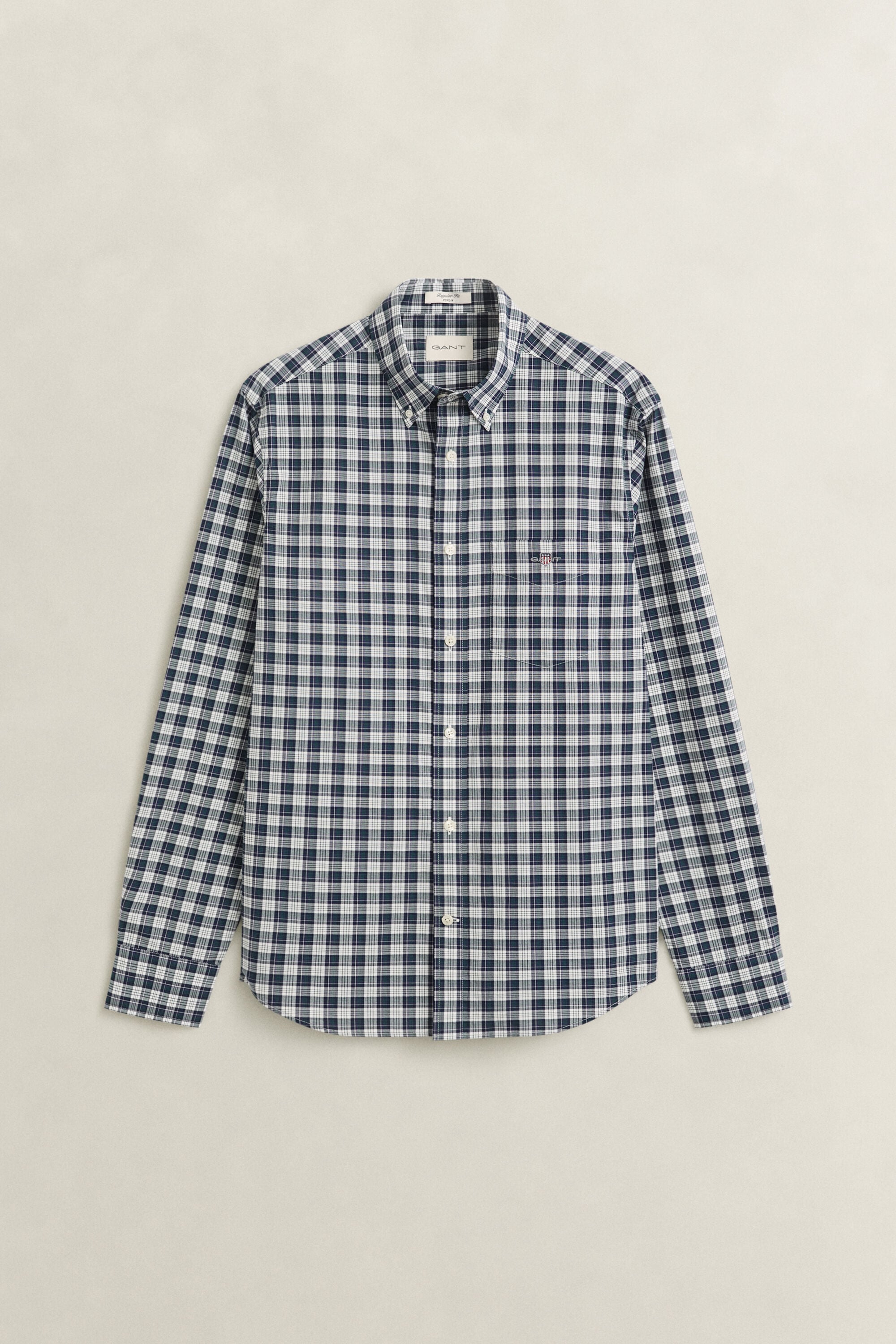 Geruit poplin hemd