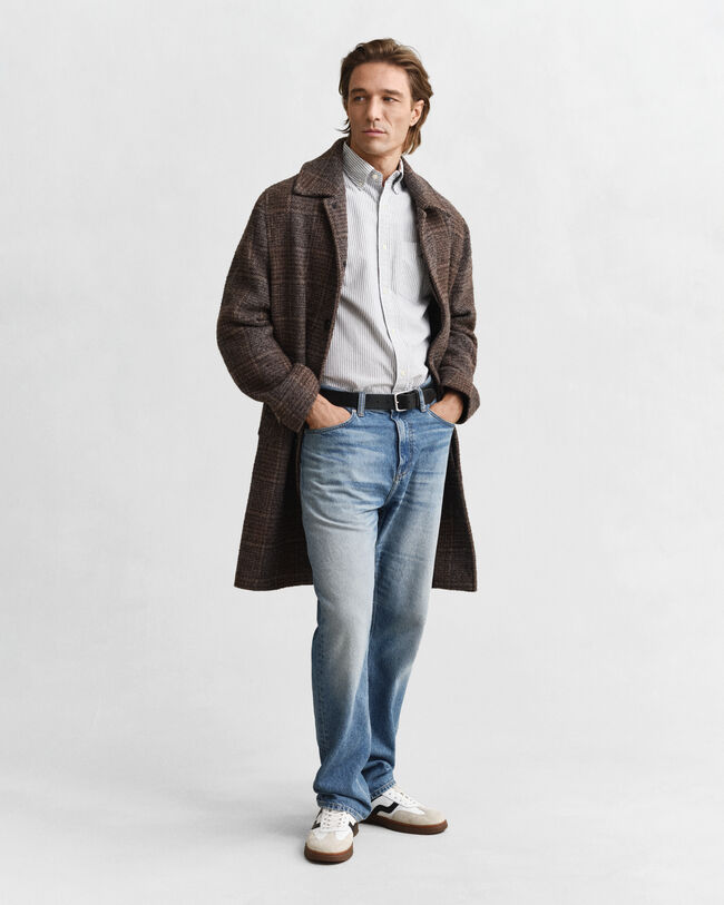 Regular Fit klassiek Oxford-hemd met Bankerstreep