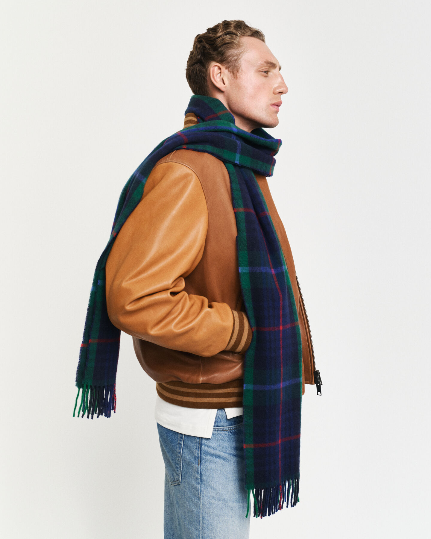 Geruite sjaal van kasjmiermix