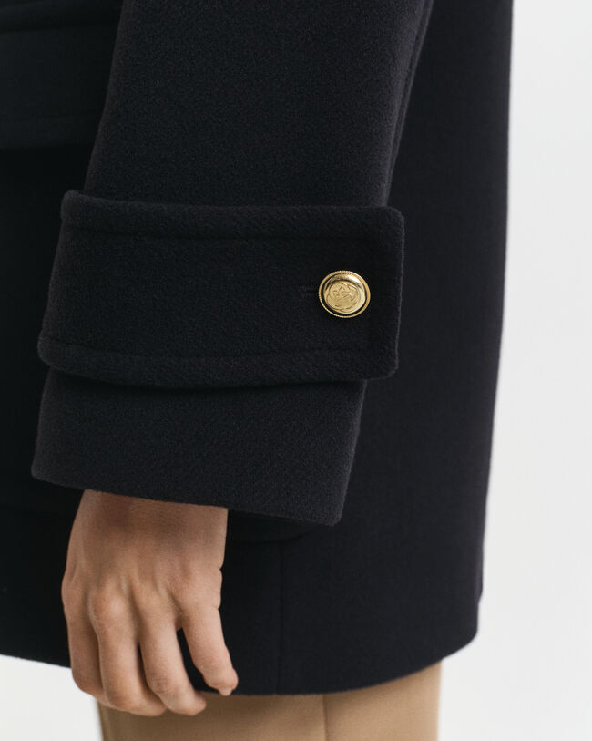 Caban mi-long en laine