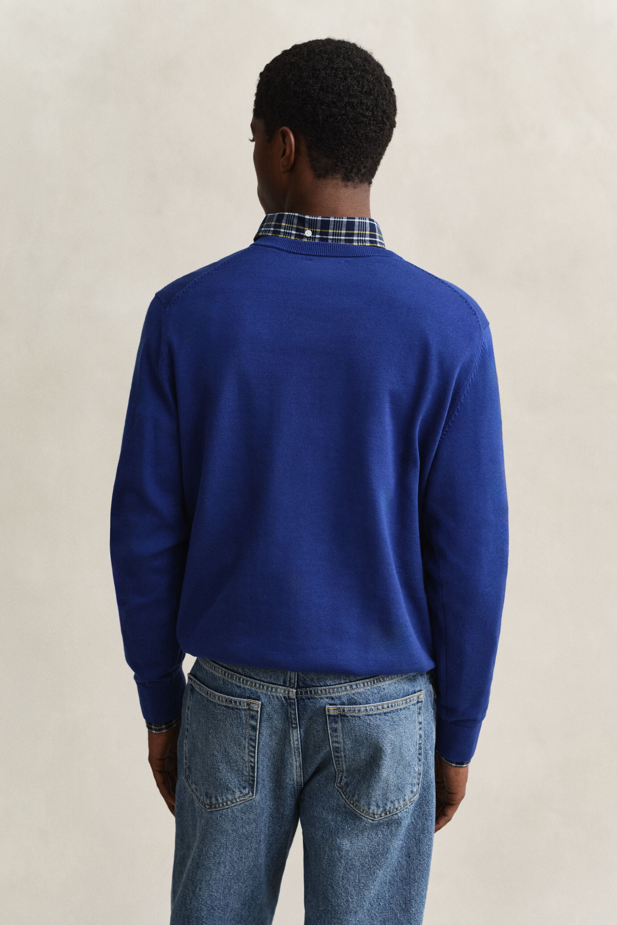Pull col V en coton classique