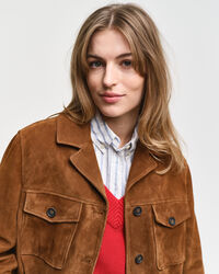 Veste blazer relaxed fit en daim