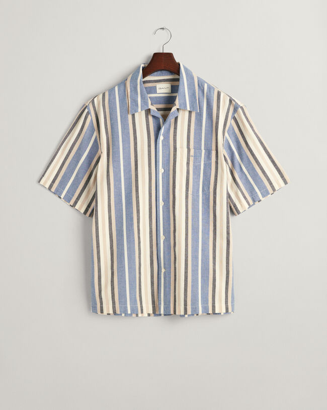 Relaxed Fit hemd met korte mouwen en brede strepen