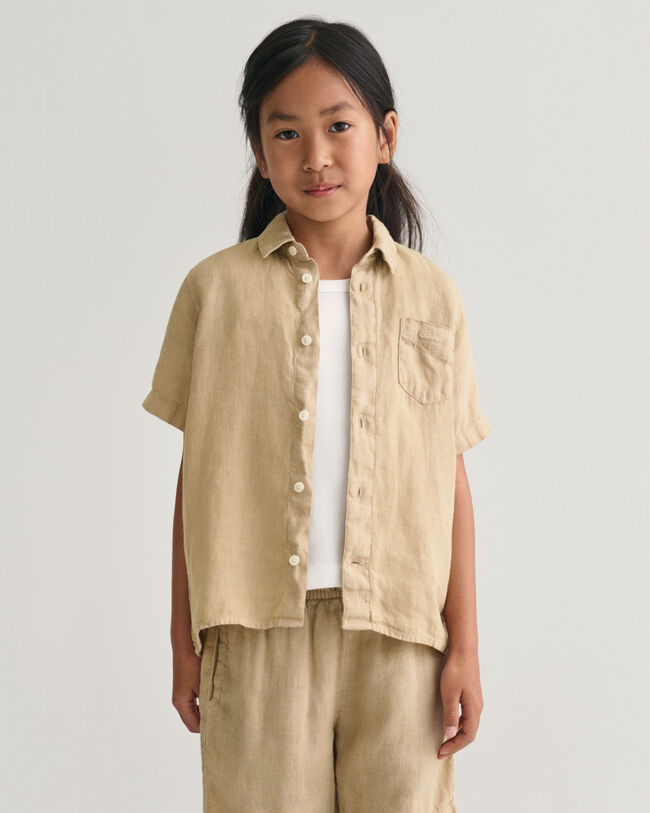 Chemise &agrave; manches courtes en lin Kids