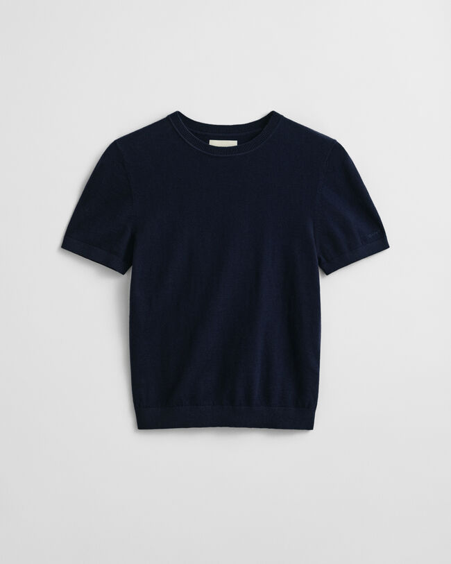 Pull col rond léger à manches courtes