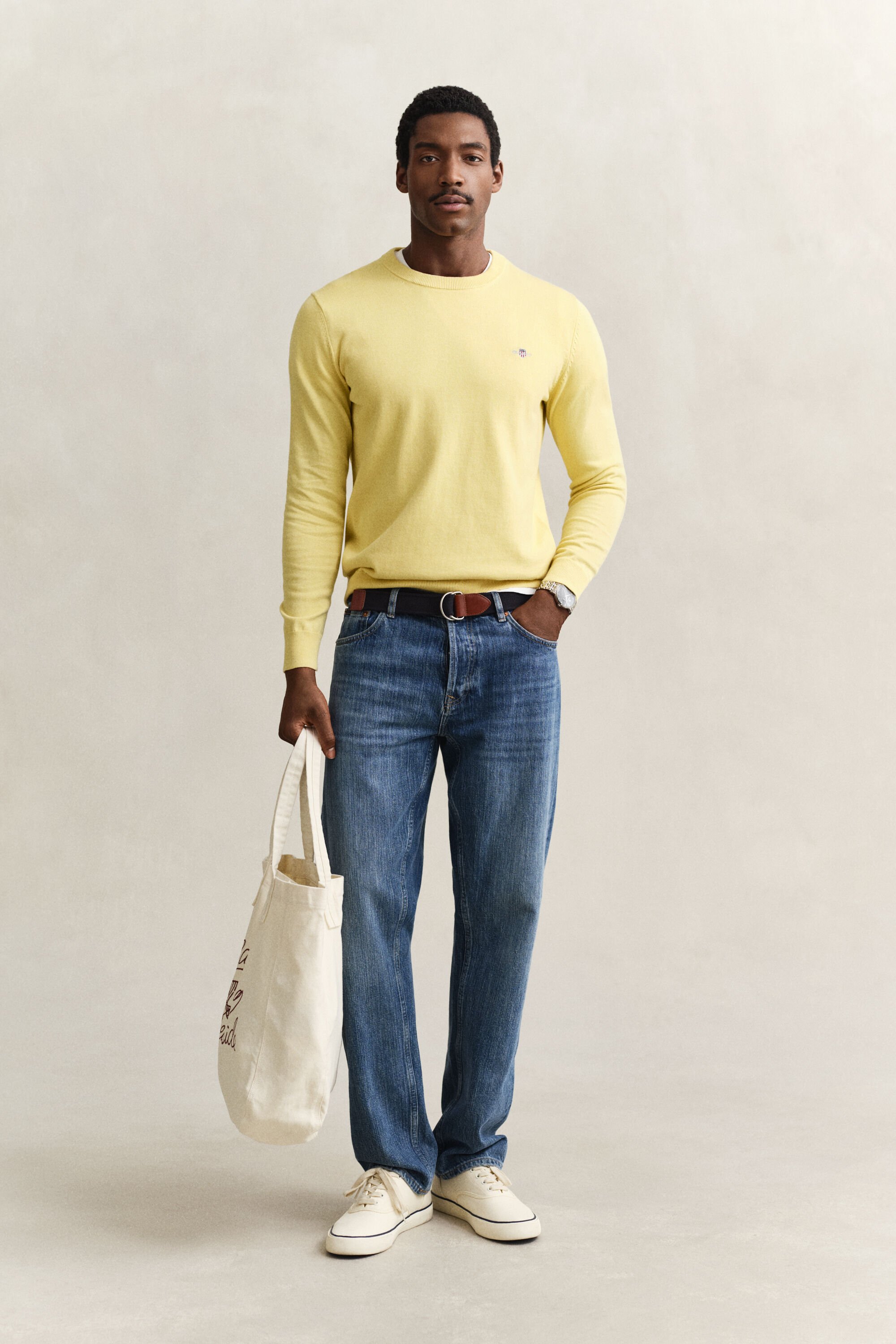 Pull col rond en coton