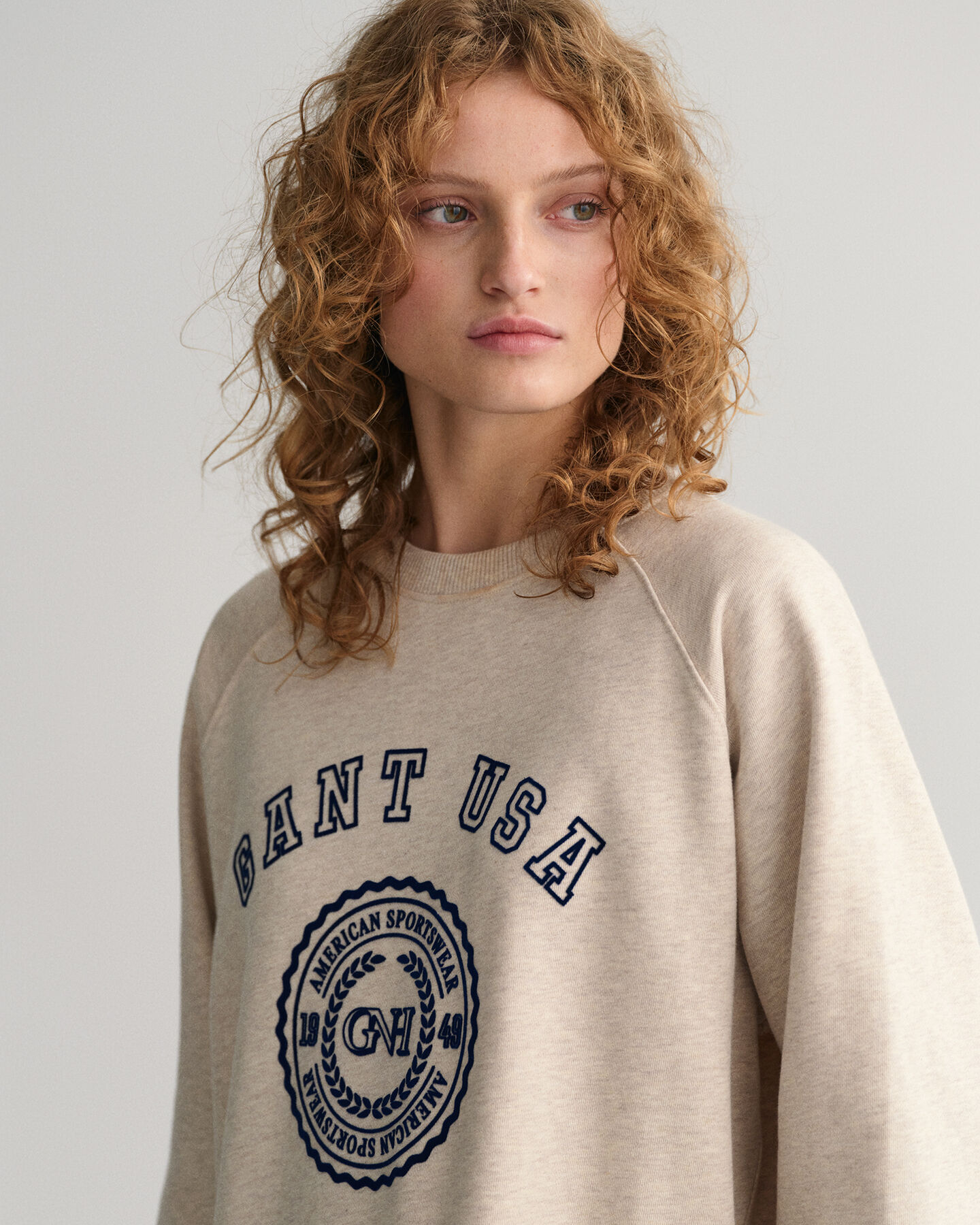 Oversized GANT USA sweatshirt met ronde hals