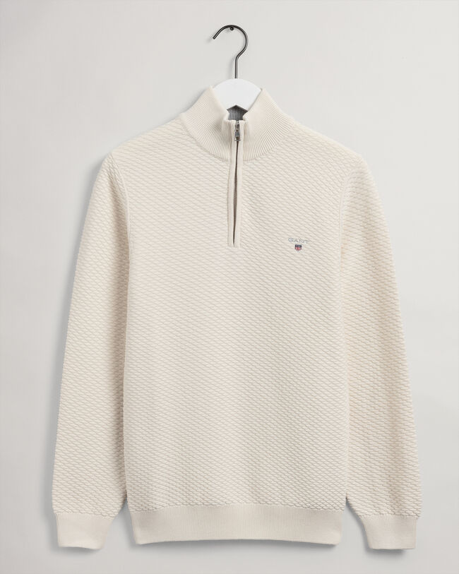 Pull à demi-zip avec motif à Triangle Texture