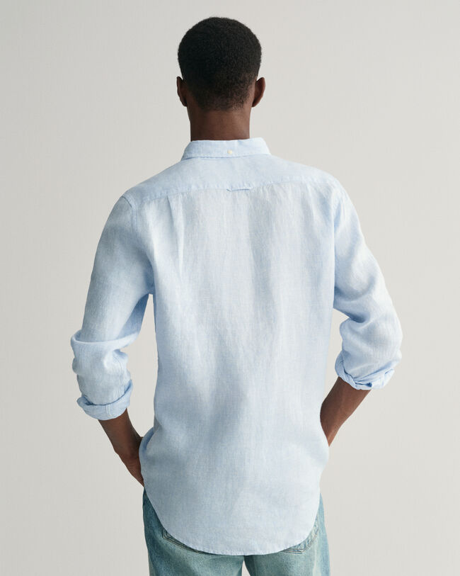 Chemise slim fit en lin &agrave; motif pied-de-poule