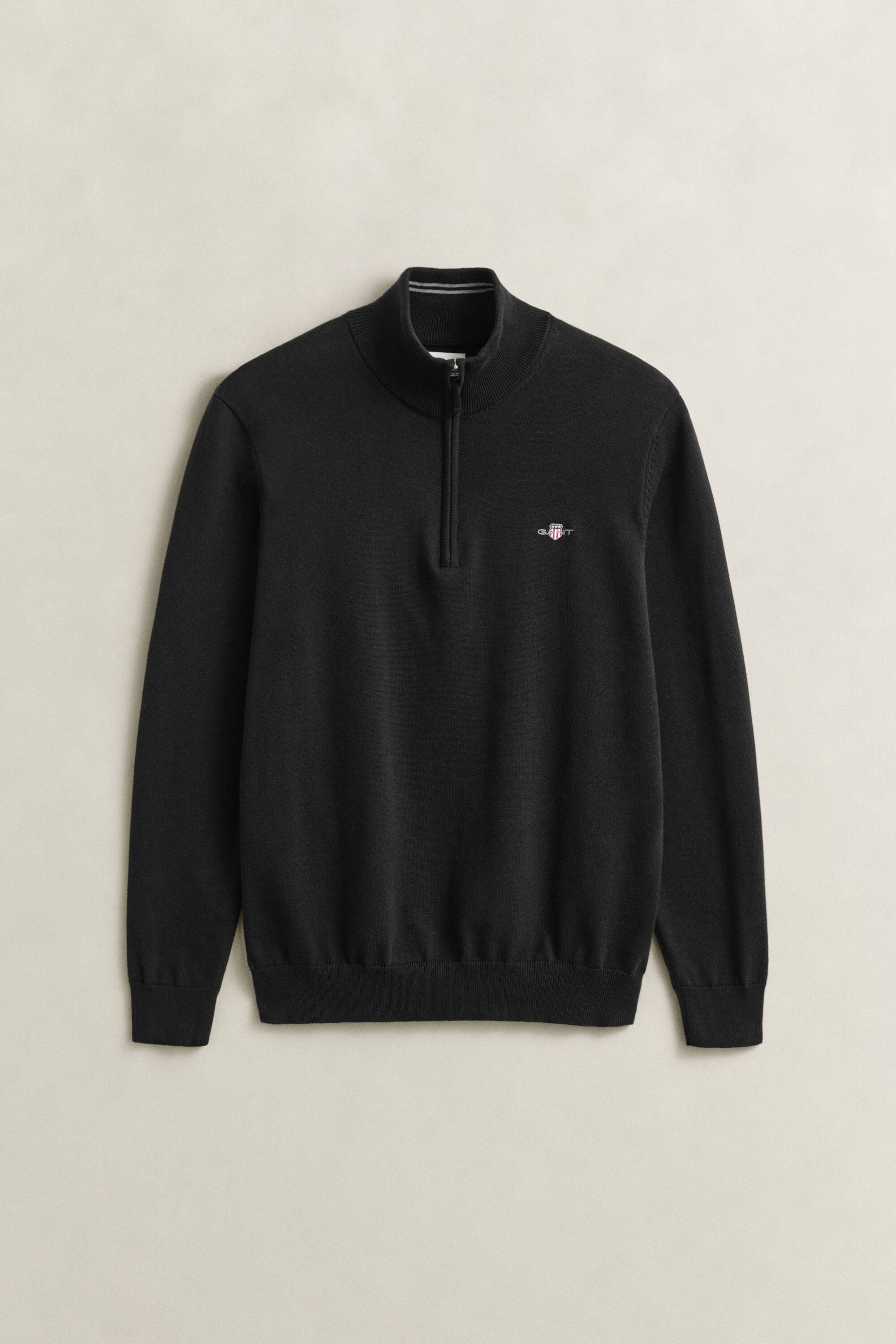 Klassieke sweater van katoen met korte rits