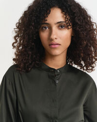 Jurk met lange mouwen van katoensatijn