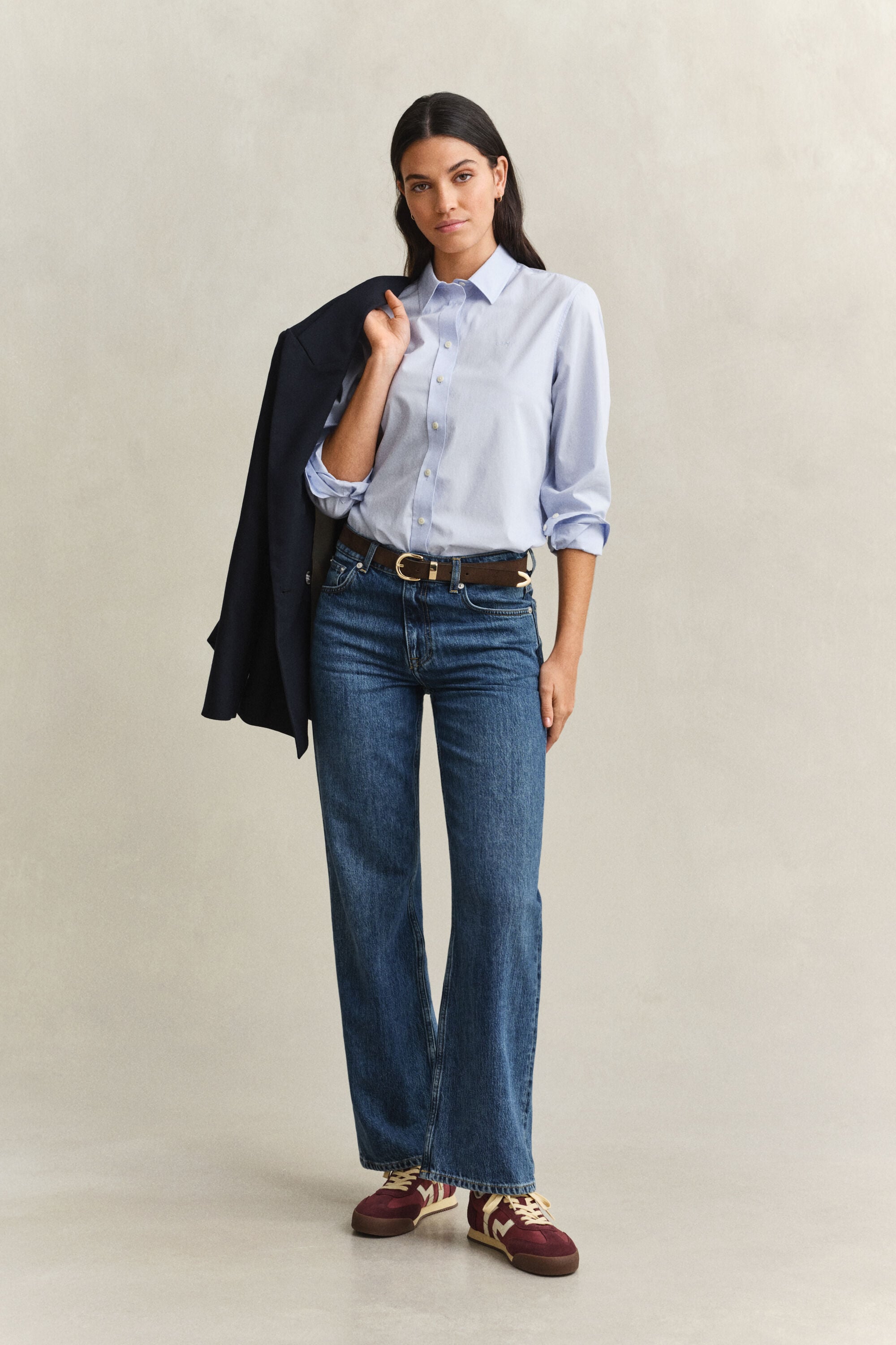 Chemise coupe regular en popeline classique