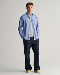 Regular Fit hemd van katoen en linnen