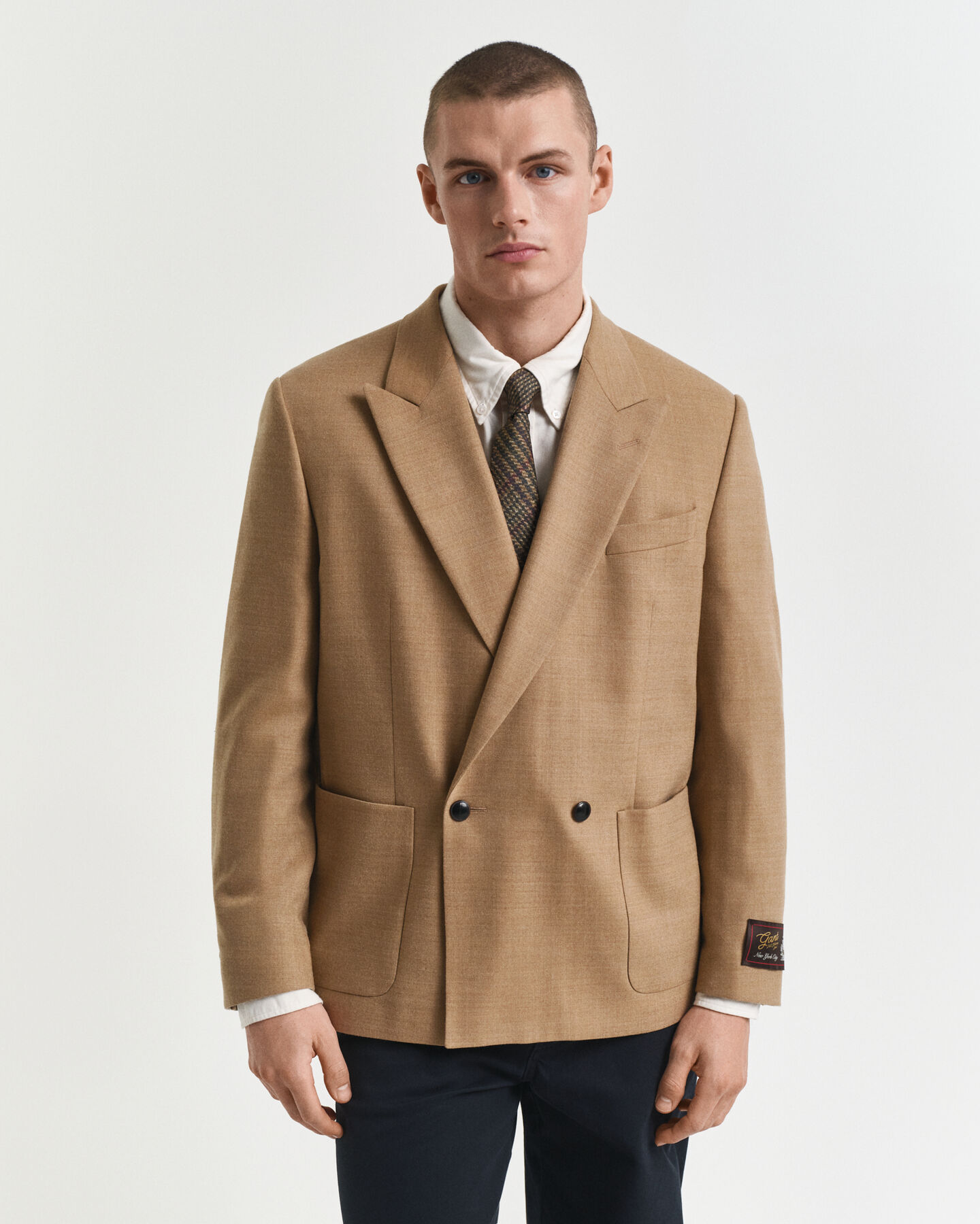 Veste blazer Club en flanelle camel
