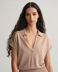 Robe en lin mélangé avec col