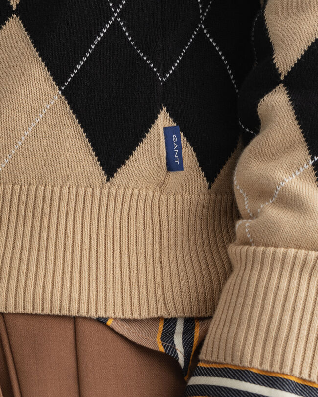 Argyle V-Neck Sweater