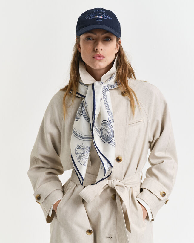 Foulard en soie à imprimé nautique