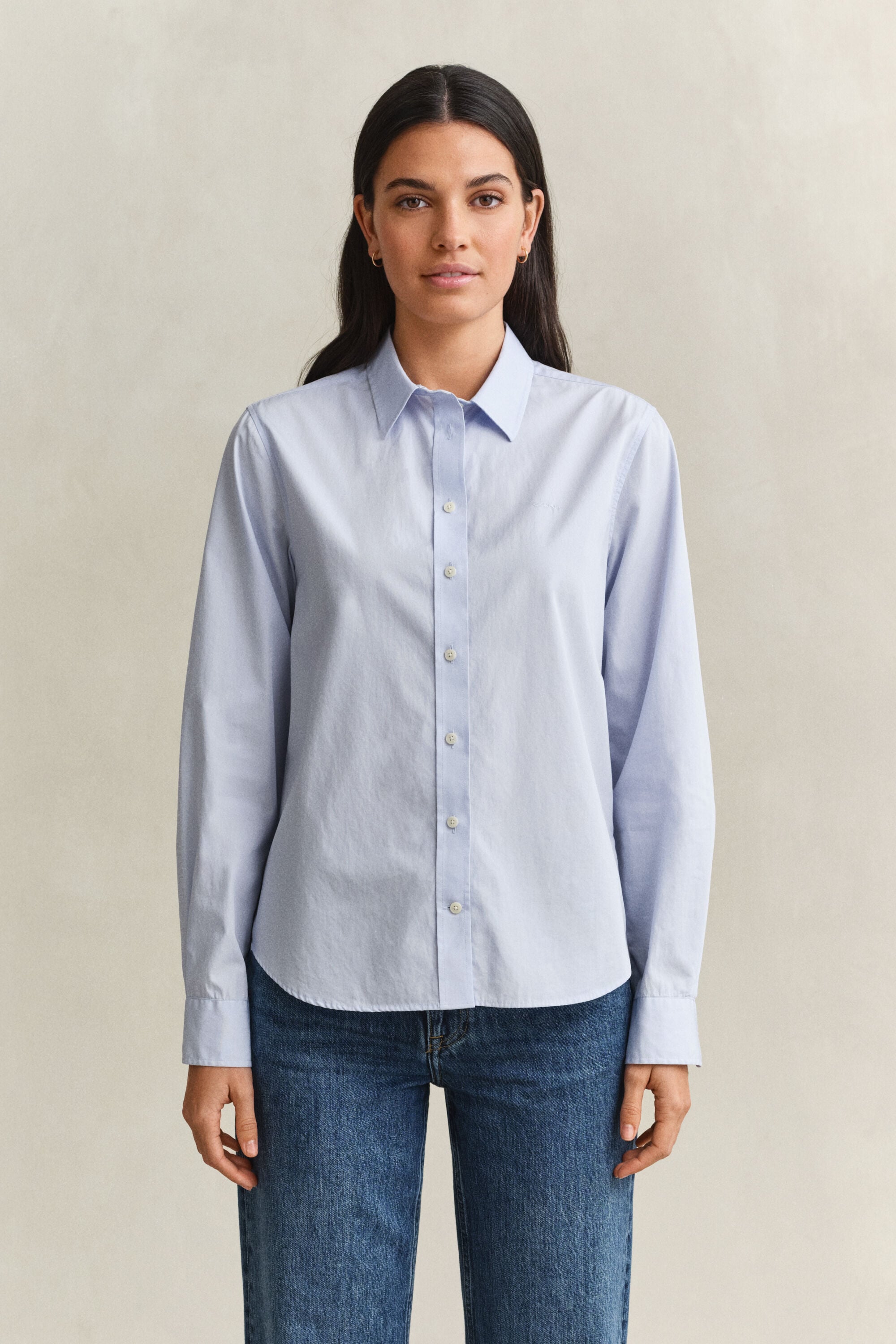 Chemise coupe regular en popeline classique