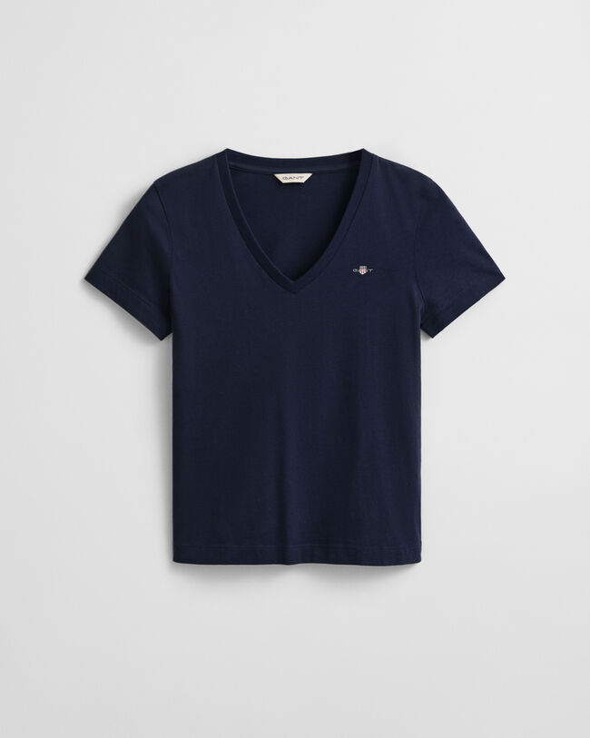 Shield T-shirt met V-hals