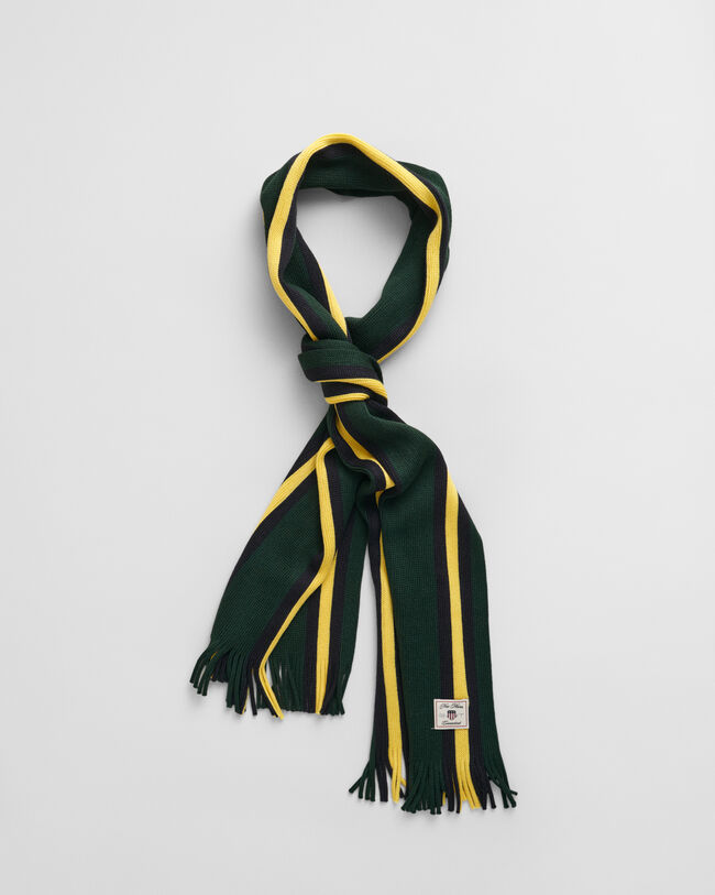 Gebreide gestreepte sjaal van wolmix