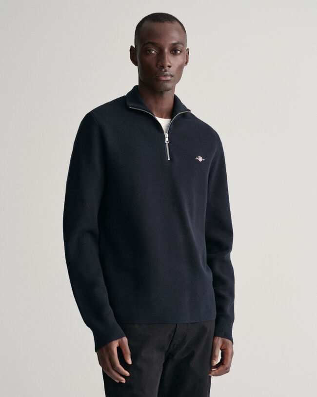Pull à demi-zip en coton Milano Knit