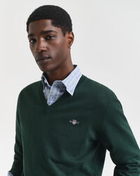 Pull col V en coton classique