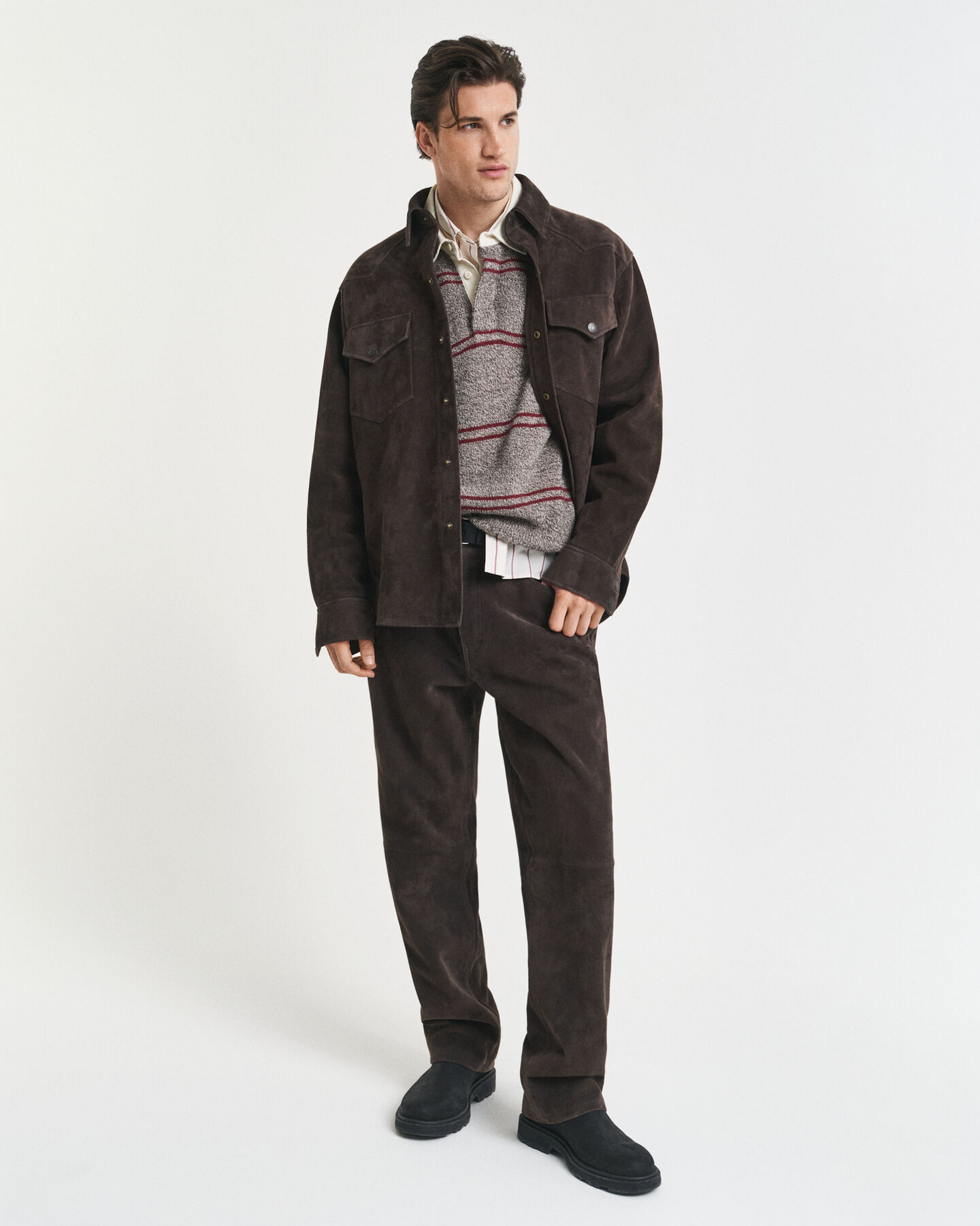 Gestreepte polotrui van wolmix