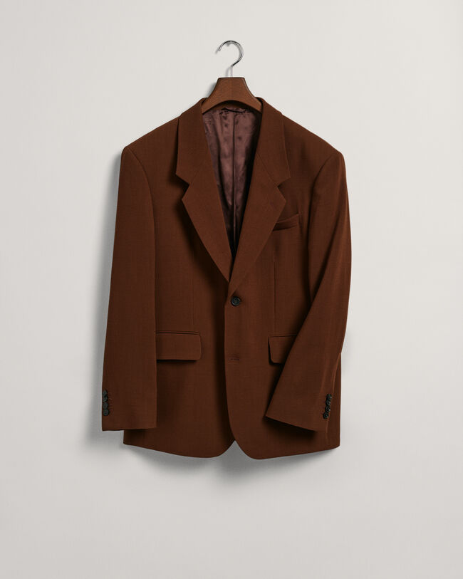 Veste blazer de costume ultra-ample en crêpe de laine