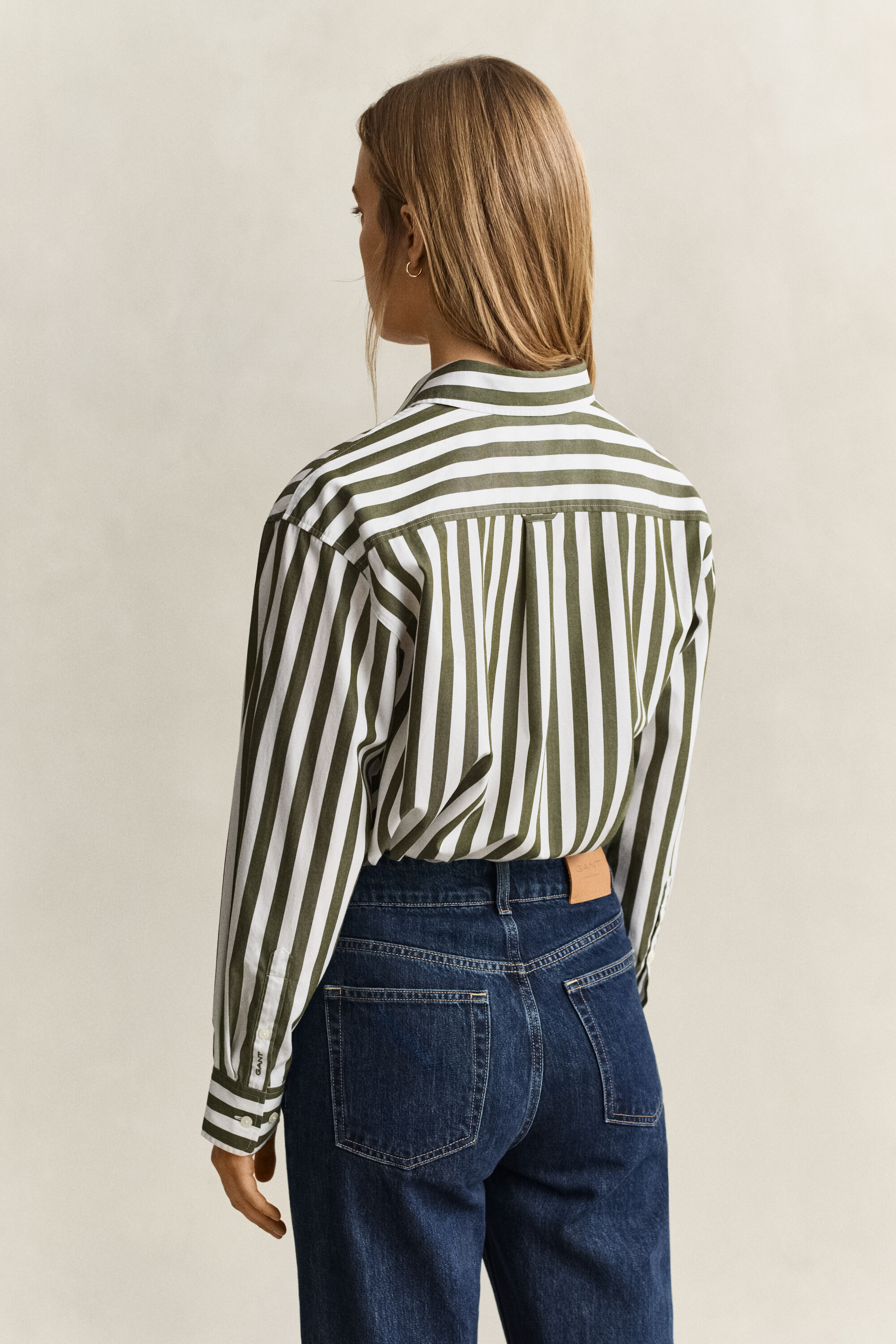 Chemise décontractée en popeline à rayures