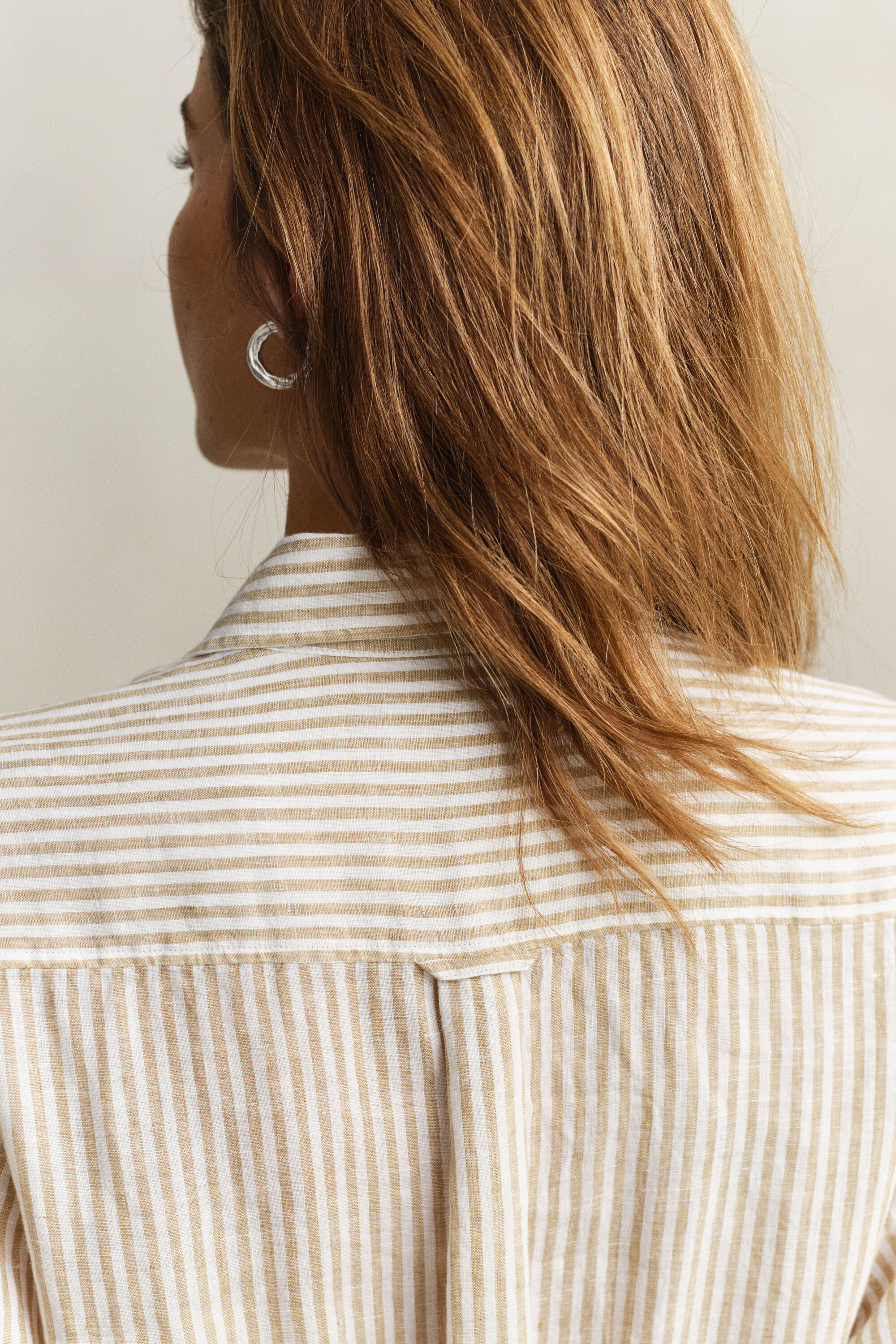 Robe-chemise en lin à rayures