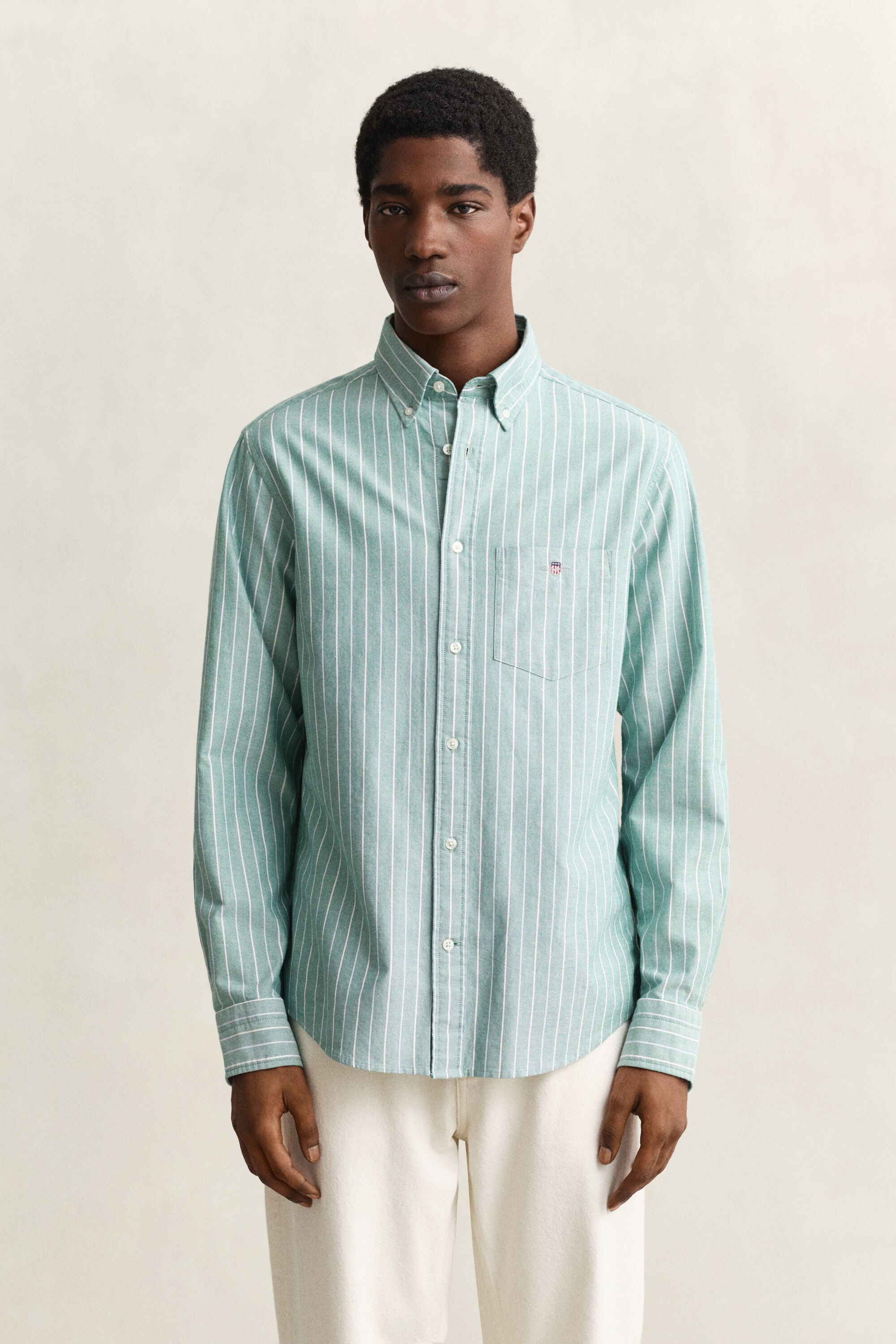 Chemise en coton Oxford classique à rayures