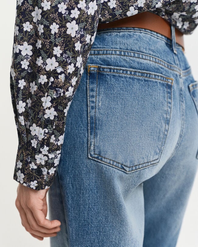 Regular Fit hemd met bloemenprint van katoenvoile