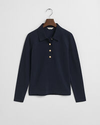 Piqué poloshirt met lange mouwen