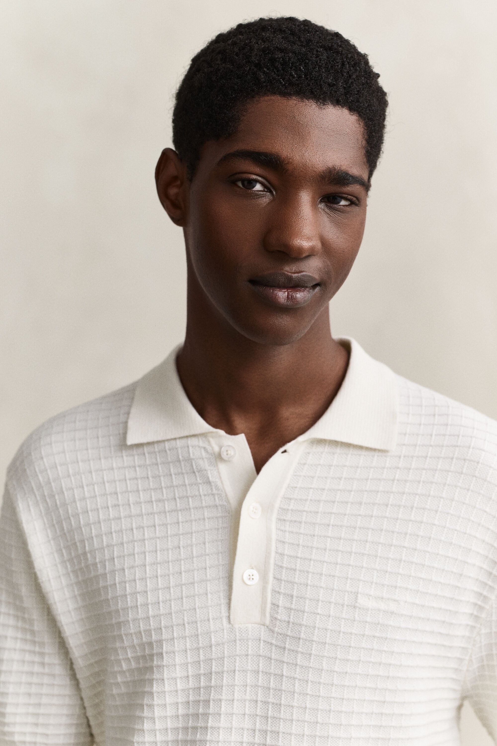 Polosweater met textuur
