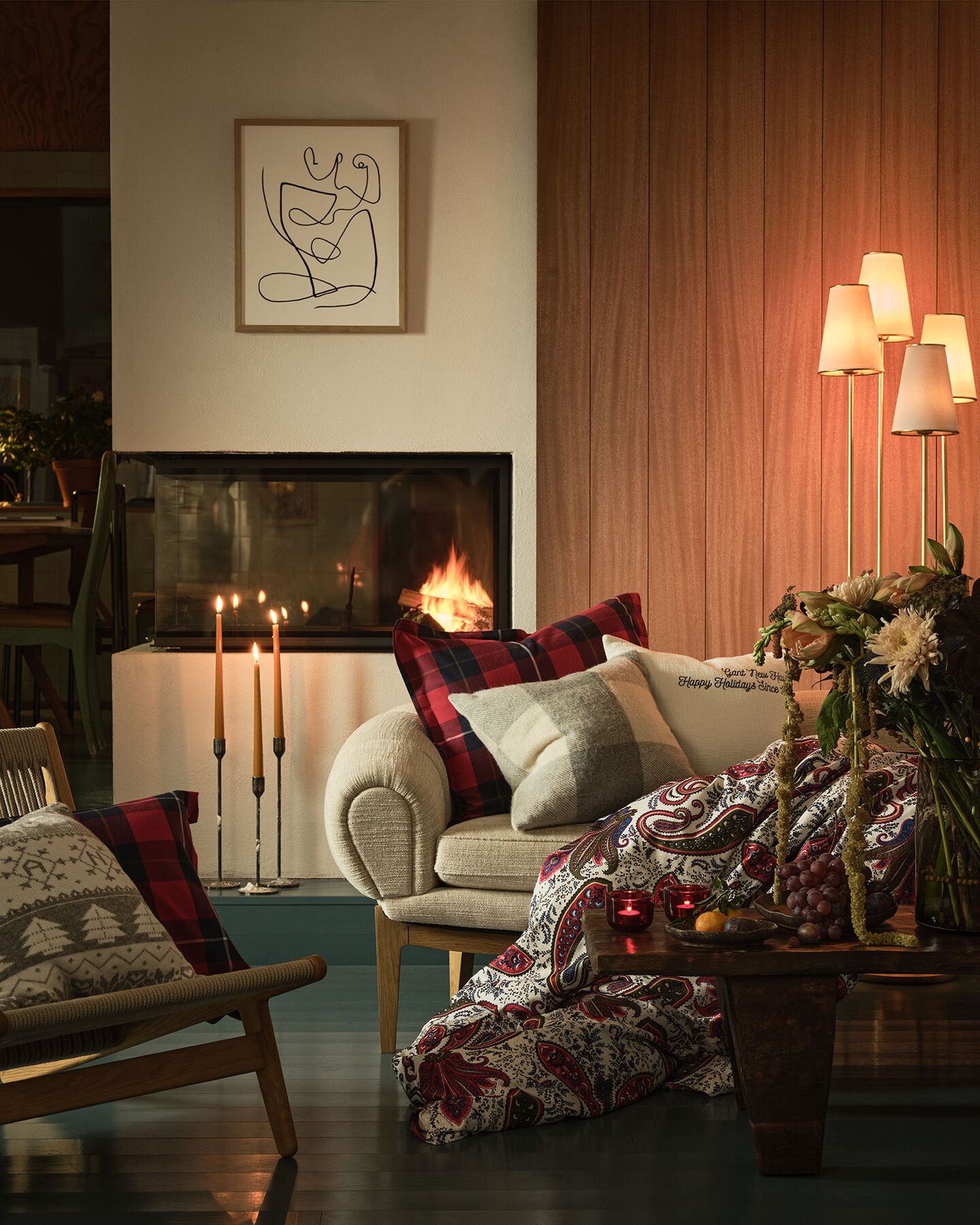 Housse de coussin à carreaux