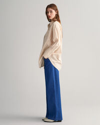 Oversized gestreept poplin hemd met brede manchetten