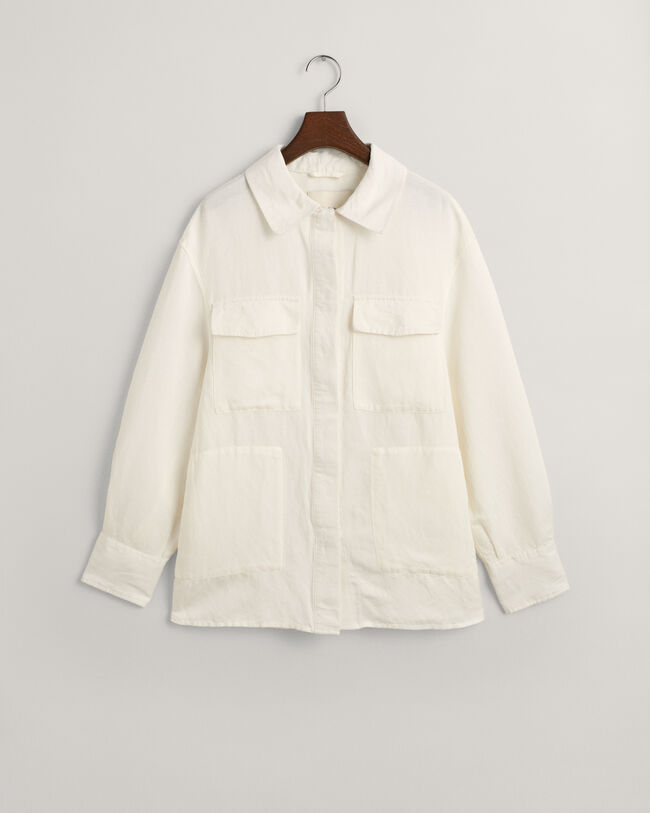 Overshirt met linnenmix