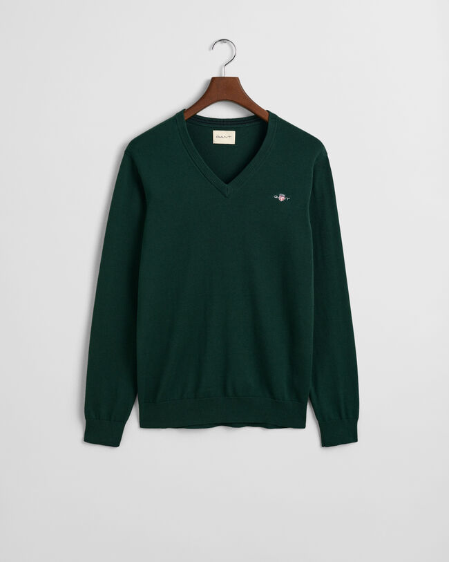 Pull col V en coton classique