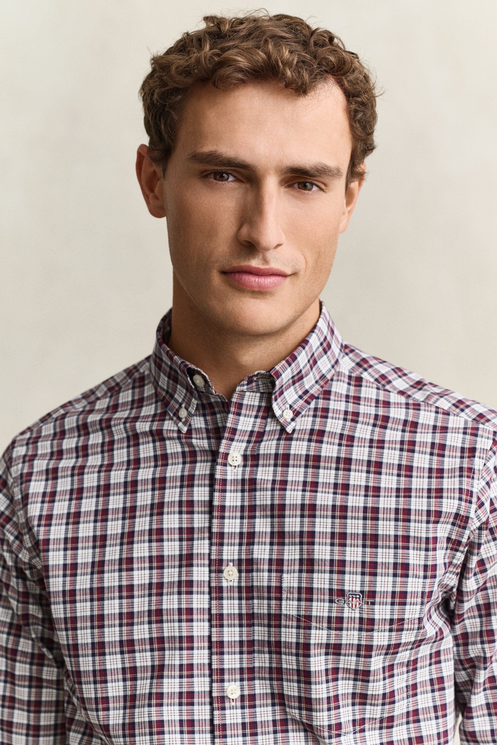 Geruit poplin hemd