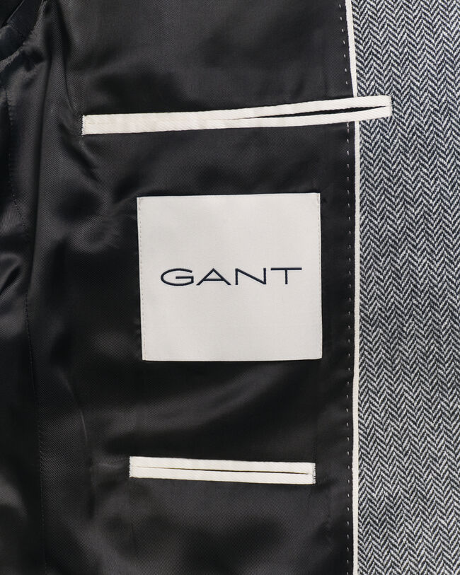 Veste de costume coupe slim en flanelle à chevrons